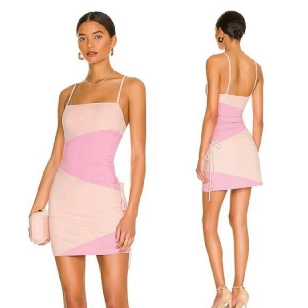 More to Come Two-Tone Pink Bodycon Mini Dress with Spaghetti Straps
